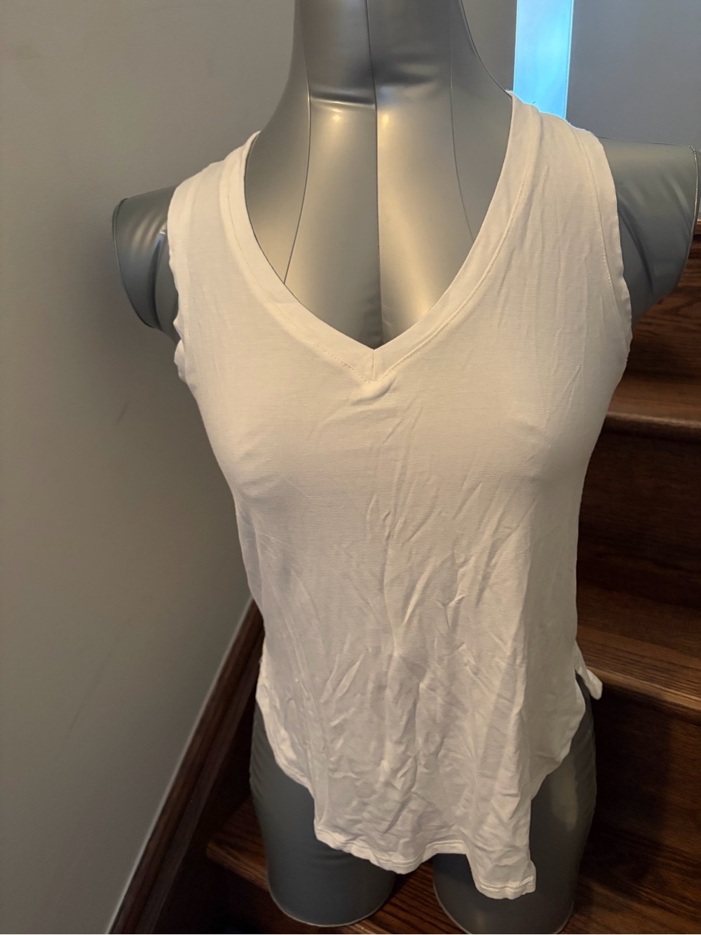 Classic V-Neck Women's Tank Top - White